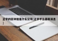 正宇的区块链是什么公司[正宇平台最新消息]