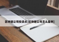 区块链公司投资点[区块链公司怎么盈利]